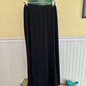 Lord & Taylor Vintage Black Maxi Skirt stretch waist pull on soft 2X